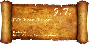 Führer Tibor névjegykártya